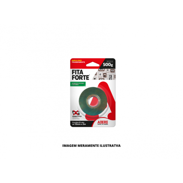 FITA - ADERE - 500g FORTE DUPLA FACE ACRILICA TRANSP. 12MMX02M